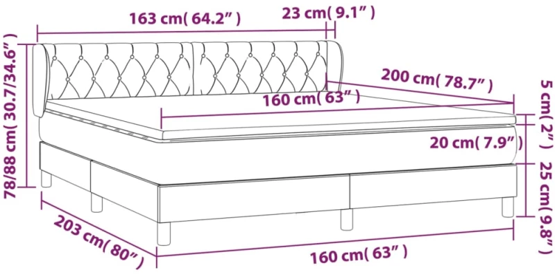 ΚΡΕΒΑΤΙ BOXSPRING ΜΕ ΣΤΡΩΜΑ ΑΝ. ΠΡΑΣΙΝΟ 160X200ΕΚ ΥΦΑΣΜΑΤΙΝΟ 3126493