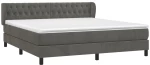 ΚΡΕΒΑΤΙ BOXSPRING ΜΕ ΣΤΡΩΜΑ ΣΚΟΥΡΟ ΓΚΡΙ 160X200 ΕΚ. ΒΕΛΟΥΔΙΝΟ 3127680