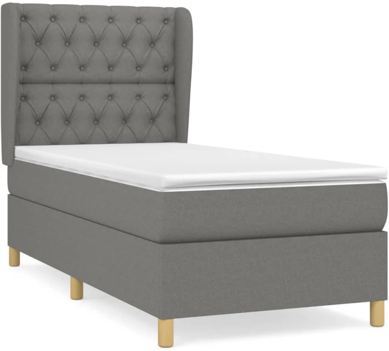 ΚΡΕΒΑΤΙ BOXSPRING ΜΕ ΣΤΡΩΜΑ ΣΚΟΥΡΟ ΓΚΡΙ 80X200 ΕΚ. ΥΦΑΣΜΑΤΙΝΟ 3128718