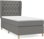 ΚΡΕΒΑΤΙ BOXSPRING ΜΕ ΣΤΡΩΜΑ ΣΚΟΥΡΟ ΓΚΡΙ 80X200 ΕΚ. ΥΦΑΣΜΑΤΙΝΟ 3128718