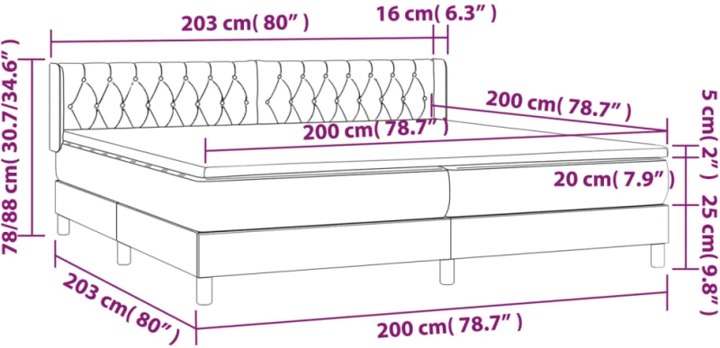 ΚΡΕΒΑΤΙ BOXSPRING ΜΕ ΣΤΡΩΜΑ ΑΝΟΙΧΤΟ ΓΚΡΙ 200X200 ΕΚ. ΒΕΛΟΥΔΙΝΟ 3131159