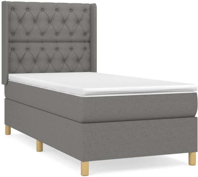 ΚΡΕΒΑΤΙ BOXSPRING ΜΕ ΣΤΡΩΜΑ ΣΚΟΥΡΟ ΓΚΡΙ 80X200 ΕΚ. ΥΦΑΣΜΑΤΙΝΟ 3132186