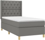 ΚΡΕΒΑΤΙ BOXSPRING ΜΕ ΣΤΡΩΜΑ ΣΚΟΥΡΟ ΓΚΡΙ 80X200 ΕΚ. ΥΦΑΣΜΑΤΙΝΟ 3132186