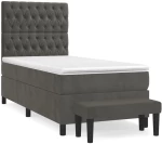 ΚΡΕΒΑΤΙ BOXSPRING ΜΕ ΣΤΡΩΜΑ ΣΚΟΥΡΟ ΓΚΡΙ 80X200 ΕΚ. ΒΕΛΟΥΔΙΝΟ 3137990