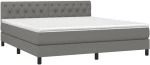 ΚΡΕΒΑΤΙ BOXSPRING ΜΕ ΣΤΡΩΜΑ ΣΚΟΥΡΟ ΓΚΡΙ 160X200 ΕΚ ΥΦΑΣΜΑΤΙΝΟ 3140306