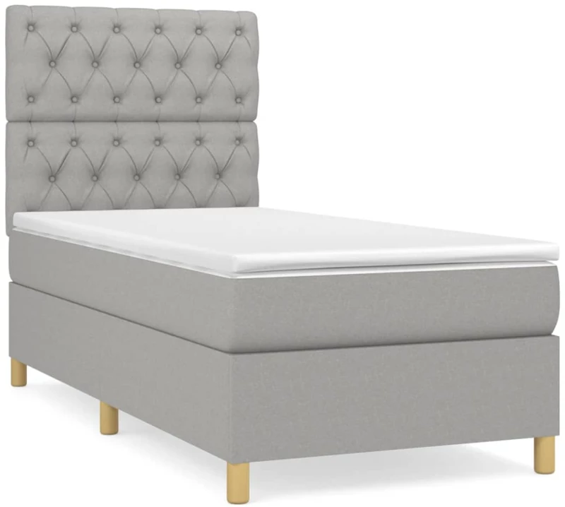 ΚΡΕΒΑΤΙ BOXSPRING ΜΕ ΣΤΡΩΜΑ ΑΝΟΙΧΤΟ ΓΚΡΙ 80X200 ΕΚ. ΥΦΑΣΜΑΤΙΝΟ 3142529