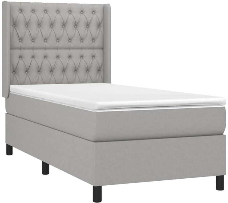 ΚΡΕΒΑΤΙ BOXSPRING ΜΕ ΣΤΡΩΜΑ ΑΝΟΙΧΤΟ ΓΚΡΙ 100X200 ΕΚ. ΥΦΑΣΜΑΤΙΝΟ 3131649