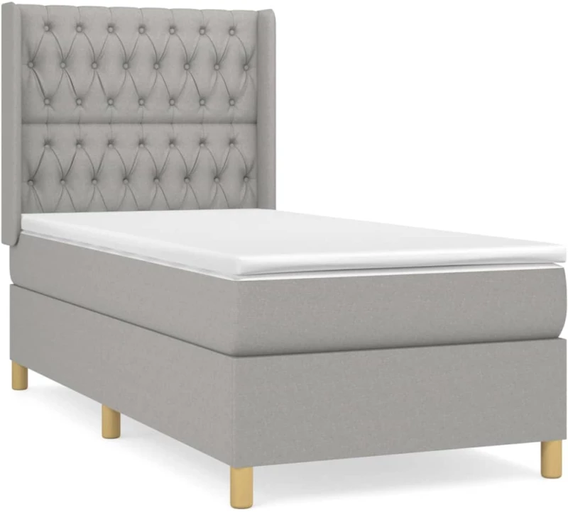 ΚΡΕΒΑΤΙ BOXSPRING ΜΕ ΣΤΡΩΜΑ ΑΝΟΙΧΤΟ ΓΚΡΙ 100X200 ΕΚ. ΥΦΑΣΜΑΤΙΝΟ 3132209