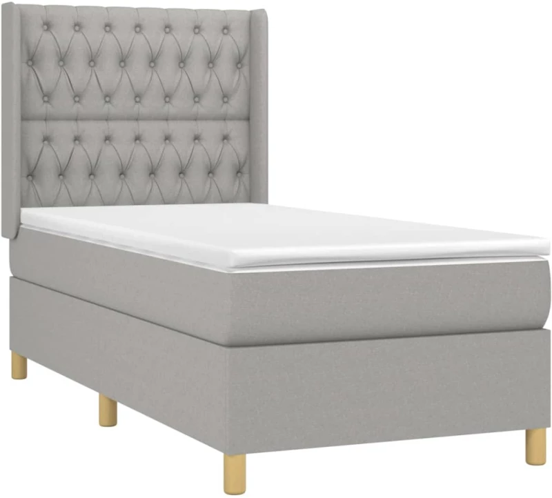 ΚΡΕΒΑΤΙ BOXSPRING ΜΕ ΣΤΡΩΜΑ ΑΝΟΙΧΤΟ ΓΚΡΙ 100X200 ΕΚ. ΥΦΑΣΜΑΤΙΝΟ 3132209