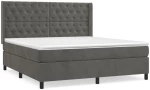 ΚΡΕΒΑΤΙ BOXSPRING ΜΕ ΣΤΡΩΜΑ ΣΚΟΥΡΟ ΓΚΡΙ 160X200 ΕΚ. ΒΕΛΟΥΔΙΝΟ 3132868