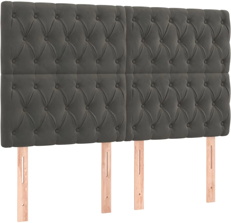ΚΡΕΒΑΤΙ BOXSPRING ΜΕ ΣΤΡΩΜΑ ΣΚΟΥΡΟ ΓΚΡΙ 160X200 ΕΚ. ΒΕΛΟΥΔΙΝΟ 3132868