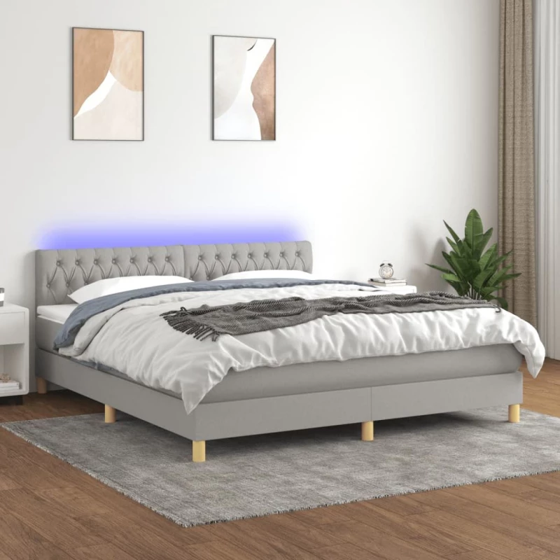 ΚΡΕΒΑΤΙ BOXSPRING ΜΕ ΣΤΡΩΜΑ & LED ΑΝ.ΓΚΡΙ 180X200 ΕΚ ΥΦΑΣΜΑΤΙΝΟ 3133973