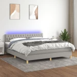 ΚΡΕΒΑΤΙ BOXSPRING ΜΕ ΣΤΡΩΜΑ & LED ΑΝ.ΓΚΡΙ 180X200 ΕΚ ΥΦΑΣΜΑΤΙΝΟ 3133973