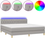 ΚΡΕΒΑΤΙ BOXSPRING ΜΕ ΣΤΡΩΜΑ & LED ΑΝ.ΓΚΡΙ 180X200 ΕΚ ΥΦΑΣΜΑΤΙΝΟ 3133973