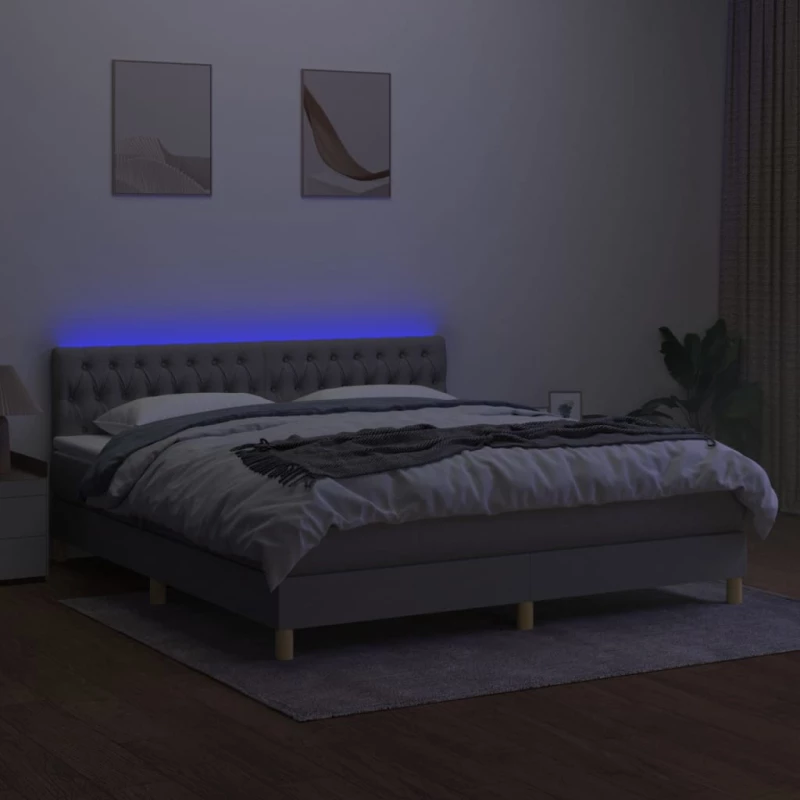 ΚΡΕΒΑΤΙ BOXSPRING ΜΕ ΣΤΡΩΜΑ & LED ΑΝ.ΓΚΡΙ 180X200 ΕΚ ΥΦΑΣΜΑΤΙΝΟ 3133973