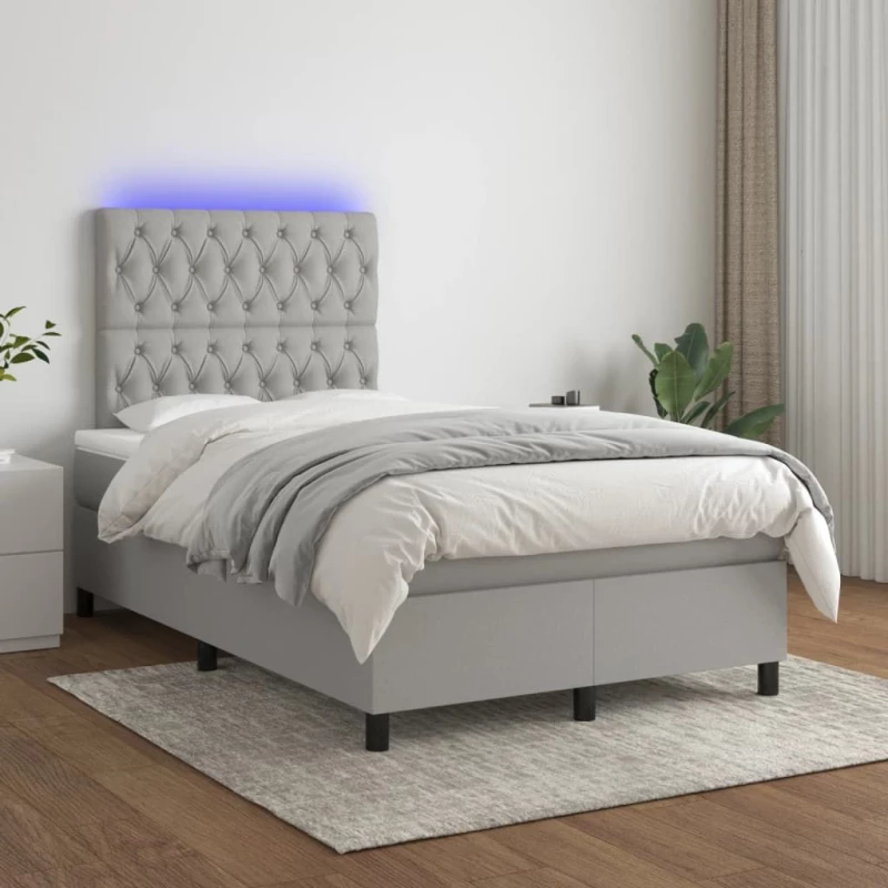 ΚΡΕΒΑΤΙ BOXSPRING ΜΕ ΣΤΡΩΜΑ & LED ΑΝ.ΓΚΡΙ 120X200 ΕΚ ΥΦΑΣΜΑΤΙΝΟ 3135101