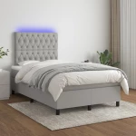ΚΡΕΒΑΤΙ BOXSPRING ΜΕ ΣΤΡΩΜΑ & LED ΑΝ.ΓΚΡΙ 120X200 ΕΚ ΥΦΑΣΜΑΤΙΝΟ 3135101