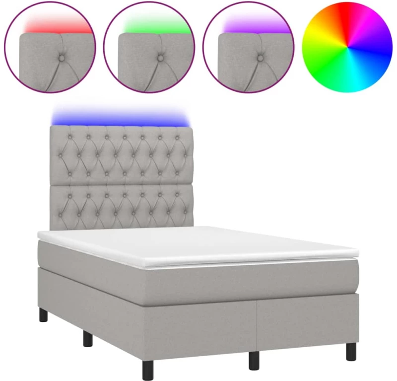 ΚΡΕΒΑΤΙ BOXSPRING ΜΕ ΣΤΡΩΜΑ & LED ΑΝ.ΓΚΡΙ 120X200 ΕΚ ΥΦΑΣΜΑΤΙΝΟ 3135101