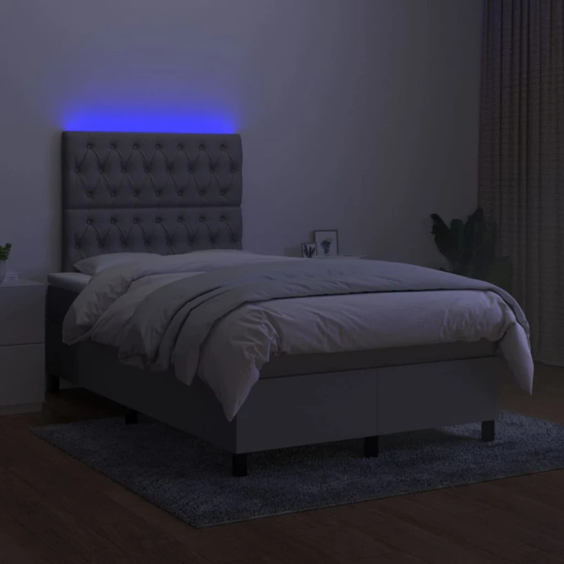 ΚΡΕΒΑΤΙ BOXSPRING ΜΕ ΣΤΡΩΜΑ & LED ΑΝ.ΓΚΡΙ 120X200 ΕΚ ΥΦΑΣΜΑΤΙΝΟ 3135101