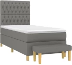ΚΡΕΒΑΤΙ BOXSPRING ΜΕ ΣΤΡΩΜΑ ΣΚΟΥΡΟ ΓΚΡΙ 90X200 ΕΚ. ΥΦΑΣΜΑΤΙΝΟ 3137366