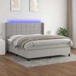 ΚΡΕΒΑΤΙ BOXSPRING ΜΕ ΣΤΡΩΜΑ & LED ΑΝ.ΓΚΡΙ 180X200ΕΚ. ΥΦΑΣΜΑΤΙΝΟ 3138333