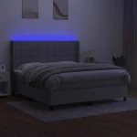 ΚΡΕΒΑΤΙ BOXSPRING ΜΕ ΣΤΡΩΜΑ & LED ΑΝ.ΓΚΡΙ 180X200ΕΚ. ΥΦΑΣΜΑΤΙΝΟ 3138333