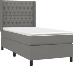 ΚΡΕΒΑΤΙ BOXSPRING ΜΕ ΣΤΡΩΜΑ & LED ΣΚ.ΓΚΡΙ 100X200 ΕΚ ΥΦΑΣΜΑΤΙΝΟ 3138534