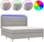 ΚΡΕΒΑΤΙ BOXSPRING ΜΕ ΣΤΡΩΜΑ & LED ΑΝ.ΓΚΡΙ 160X200ΕΚ. ΥΦΑΣΜΑΤΙΝΟ 3139125