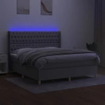 ΚΡΕΒΑΤΙ BOXSPRING ΜΕ ΣΤΡΩΜΑ & LED ΑΝ.ΓΚΡΙ 160X200ΕΚ. ΥΦΑΣΜΑΤΙΝΟ 3139125