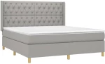 ΚΡΕΒΑΤΙ BOXSPRING ΜΕ ΣΤΡΩΜΑ & LED ΑΝ.ΓΚΡΙ 160X200ΕΚ. ΥΦΑΣΜΑΤΙΝΟ 3139125