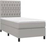 ΚΡΕΒΑΤΙ BOXSPRING ΜΕ ΣΤΡΩΜΑ ΑΝΟΙΧΤΟ ΓΚΡΙ 90X200 ΕΚ. ΥΦΑΣΜΑΤΙΝΟ 3141985