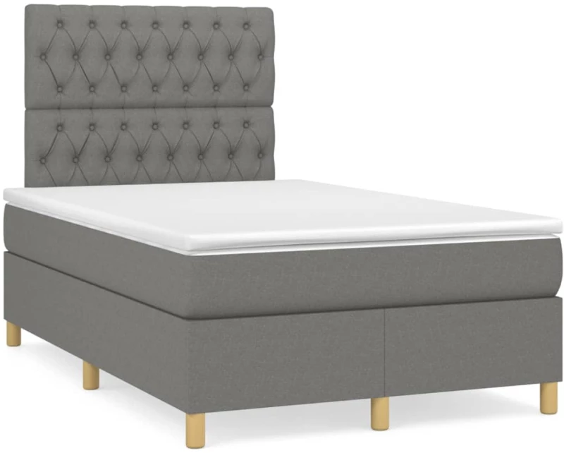 ΚΡΕΒΑΤΙ BOXSPRING ΜΕ ΣΤΡΩΜΑ ΣΚΟΥΡΟ ΓΚΡΙ 120X200 ΕΚ. ΥΦΑΣΜΑΤΙΝΟ 3142562