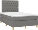 ΚΡΕΒΑΤΙ BOXSPRING ΜΕ ΣΤΡΩΜΑ ΣΚΟΥΡΟ ΓΚΡΙ 120X200 ΕΚ. ΥΦΑΣΜΑΤΙΝΟ 3142562