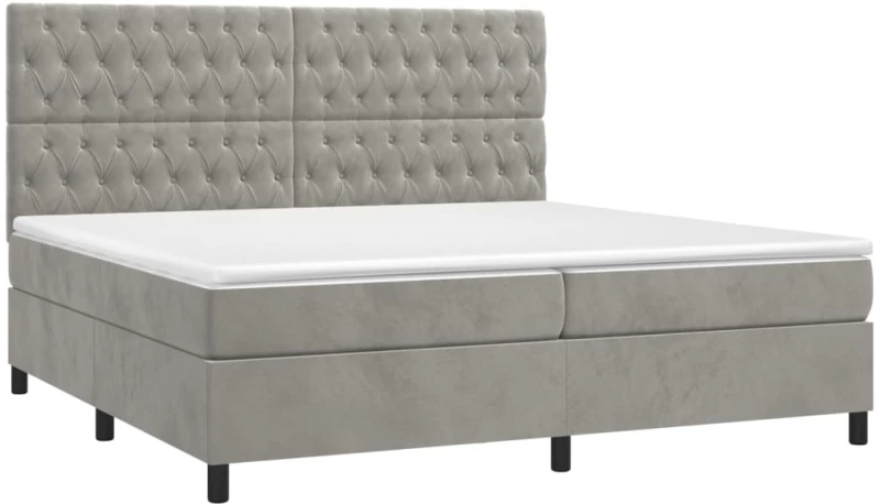 ΚΡΕΒΑΤΙ BOXSPRING ΜΕ ΣΤΡΩΜΑ ΑΝΟΙΧΤΟ ΓΚΡΙ 200X200 ΕΚ. ΒΕΛΟΥΔΙΝΟ 3143223