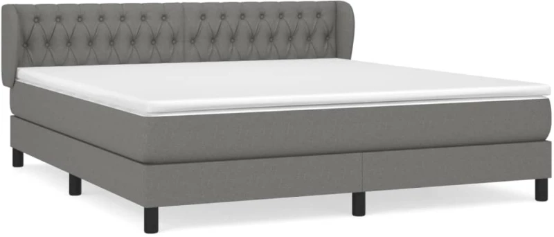 ΚΡΕΒΑΤΙ BOXSPRING ΜΕ ΣΤΡΩΜΑ ΣΚΟΥΡΟ ΓΚΡΙ 180X200 ΕΚ ΥΦΑΣΜΑΤΙΝ 3126502