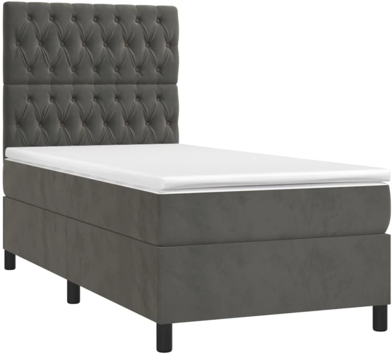ΚΡΕΒΑΤΙ BOXSPRING ΜΕ ΣΤΡΩΜΑ & LED ΣΚ. ΓΚΡΙ 100X200ΕΚ. ΒΕΛΟΥΔΙΝΟ 3136288