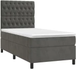 ΚΡΕΒΑΤΙ BOXSPRING ΜΕ ΣΤΡΩΜΑ & LED ΣΚ. ΓΚΡΙ 100X200ΕΚ. ΒΕΛΟΥΔΙΝΟ 3136288
