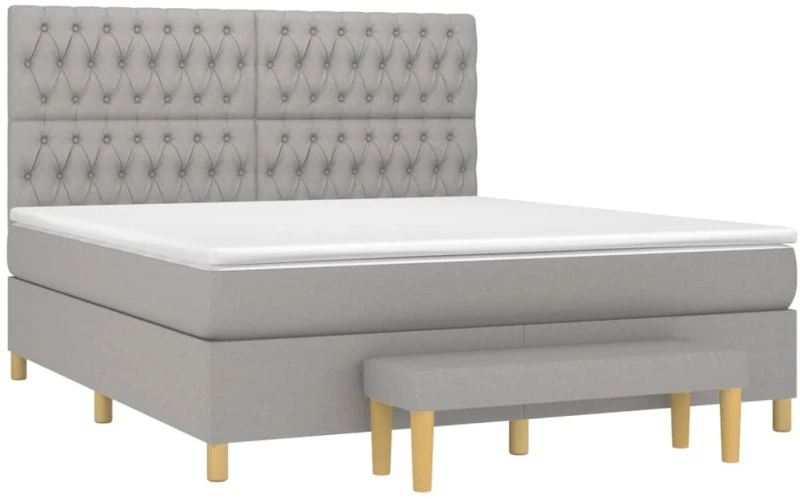 ΚΡΕΒΑΤΙ BOXSPRING ΜΕ ΣΤΡΩΜΑ ΑΝΟΙΧΤΟ ΓΚΡΙ 180X200 ΕΚ. ΥΦΑΣΜΑΤΙΝΟ 3137413