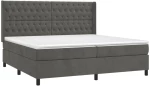 ΚΡΕΒΑΤΙ BOXSPRING ΜΕ ΣΤΡΩΜΑ & LED ΣΚ. ΓΚΡΙ 200X200ΕΚ. ΒΕΛΟΥΔΙΝΟ 3139764