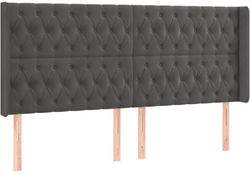ΚΡΕΒΑΤΙ BOXSPRING ΜΕ ΣΤΡΩΜΑ & LED ΣΚ. ΓΚΡΙ 200X200ΕΚ. ΒΕΛΟΥΔΙΝΟ 3139764