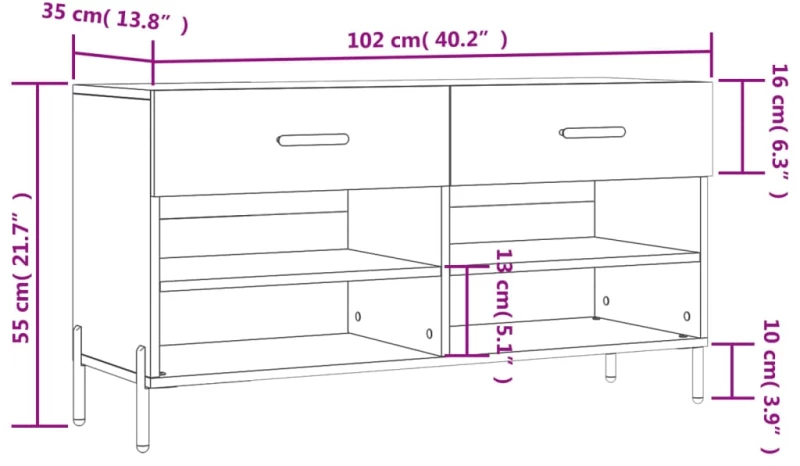 ΠΑΠΟΥΤΣΟΘΗΚΗ ΓΚΡΙ ΣΚΥΡ. 102X35X55 ΕΚ. ΑΠΟ ΕΠΕΞΕΡΓΑΣΜΕΝΟ ΞΥΛΟ 829752