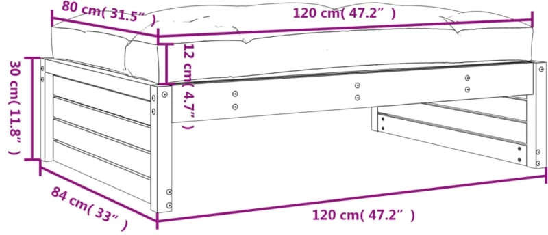 ΥΠΟΠΟΔΙΟ ΚΗΠΟΥ ΓΚΡΙ 120 X 80 ΕΚ. ΑΠΟ ΜΑΣΙΦ ΞΥΛΟ ΠΕΥΚΟΥ 825767
