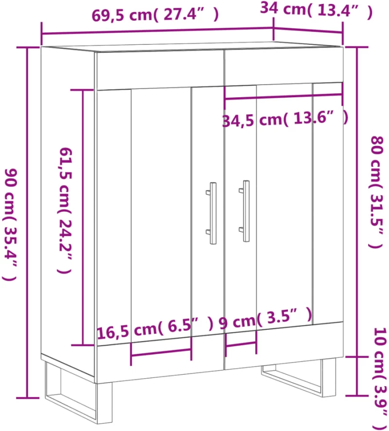 ΝΤΟΥΛΑΠΙ ΓΚΡΙ SONOMA 69,5 X 34 X 90 ΕΚ. ΑΠΟ ΕΠΕΞΕΡΓΑΣΜΕΝΟ ΞΥΛΟ 827818