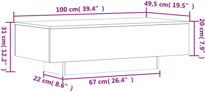 ΤΡΑΠΕΖΑΚΙ ΣΑΛΟΝΙΟΥ ΜΑΥΡΟ 100X49,5X31 ΕΚ. ΑΠΟ ΕΠΕΞΕΡΓΑΣΜΕΝΟ ΞΥΛΟ 833890