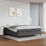 ΠΛΑΙΣΙΟ ΚΡΕΒΑΤΙΟΥ BOXSPRING ΓΚΡΙ 160X200 ΕΚ. ΣΥΝΘΕΤΙΚΟ ΔΕΡΜΑ 3121057