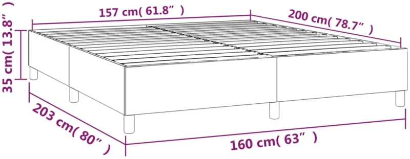 ΠΛΑΙΣΙΟ ΚΡΕΒΑΤΙΟΥ BOXSPRING ΓΚΡΙ 160X200 ΕΚ. ΣΥΝΘΕΤΙΚΟ ΔΕΡΜΑ 3121057