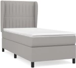 ΚΡΕΒΑΤΙ BOXSPRING ΜΕ ΣΤΡΩΜΑ ΑΝΟΙΧΤΟ ΓΚΡΙ 90X190 ΕΚ. ΥΦΑΣΜΑΤΙΝΟ 3128085
