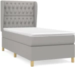 ΚΡΕΒΑΤΙ BOXSPRING ΜΕ ΣΤΡΩΜΑ ΑΝΟΙΧΤΟ ΓΚΡΙ 90X190 ΕΚ. ΥΦΑΣΜΑΤΙΝΟ 3128725