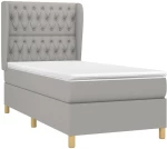 ΚΡΕΒΑΤΙ BOXSPRING ΜΕ ΣΤΡΩΜΑ ΑΝΟΙΧΤΟ ΓΚΡΙ 90X190 ΕΚ. ΥΦΑΣΜΑΤΙΝΟ 3128725