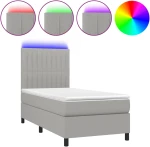 ΚΡΕΒΑΤΙ BOXSPRING ΜΕ ΣΤΡΩΜΑ & LED ΑΝ.ΓΚΡΙ 90X190 ΕΚ. ΥΦΑΣΜΑΤΙΝΟ 3134997